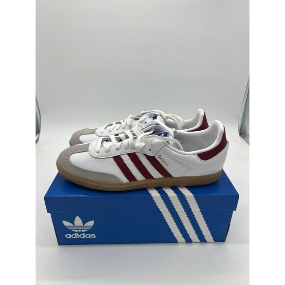 Adidas Men's Samba OG Size 11.5 White Burgundy Gum IF3813 New